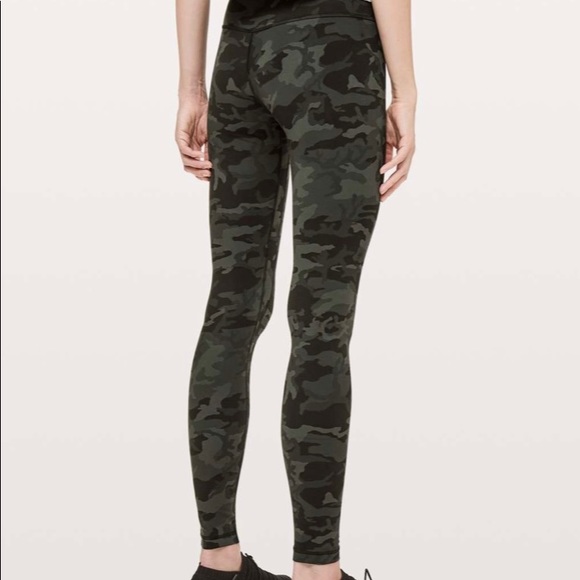 🍋LULULEMON🍋 Incognito Camo Multi Gator Green Align 28” Size 2 - Picture 5 of 10